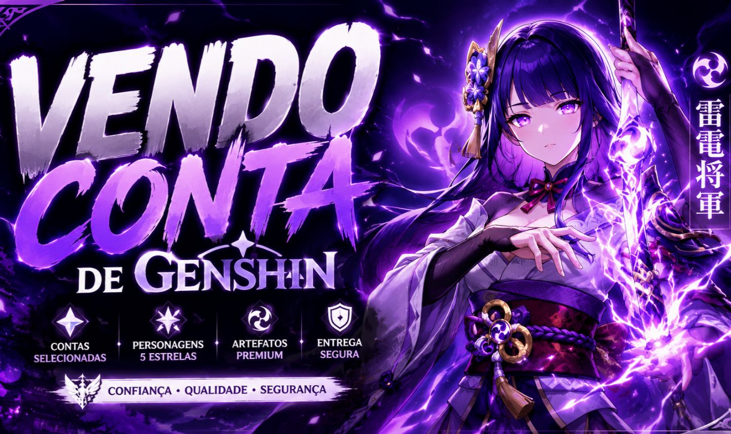 Contas de Genshin impact com Ayaka + Raiden AR42 & AR40
