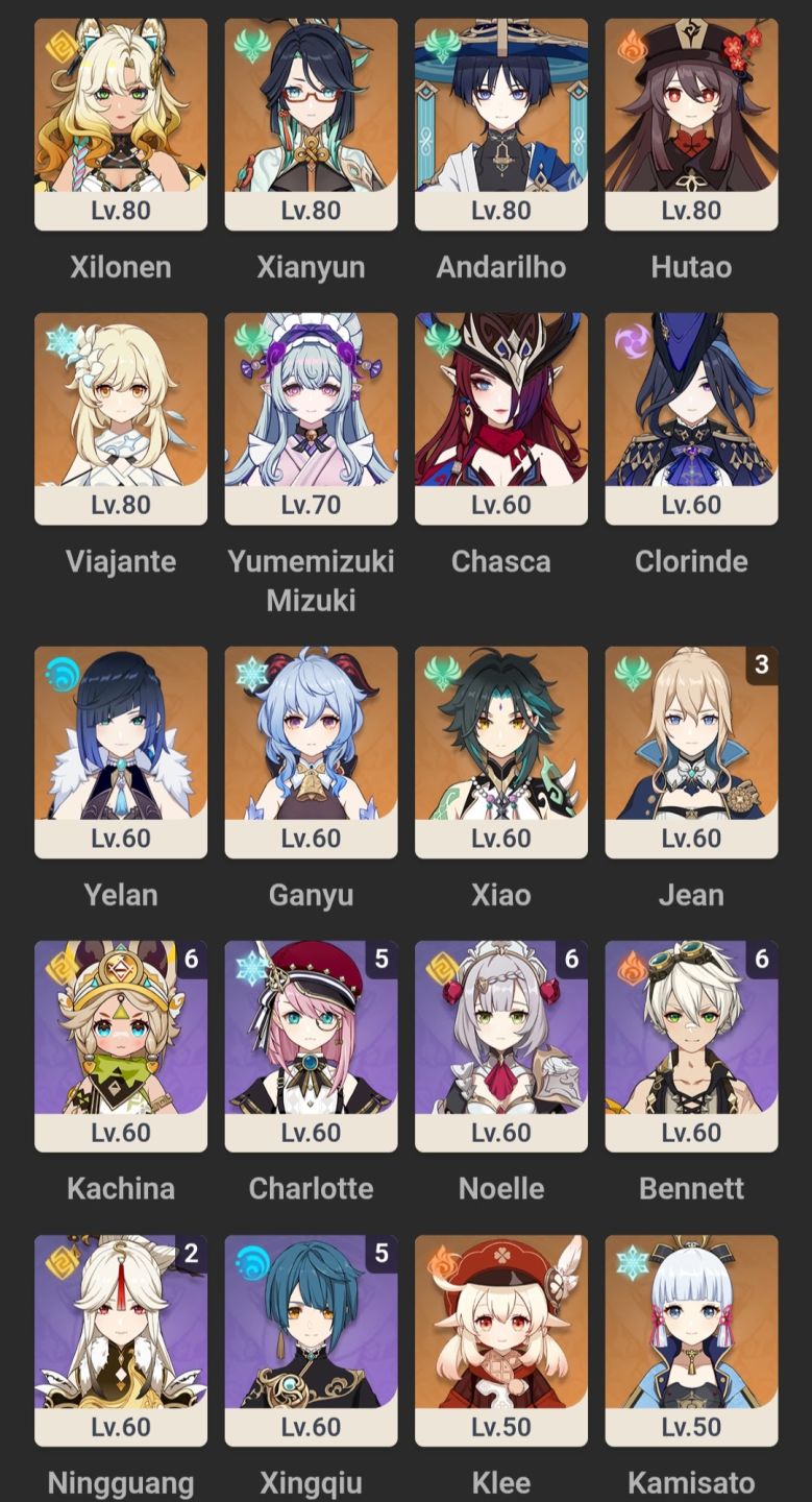 GENSHIN IMPACT AR57 Mavuika | Columbina | Skirk | Raiden | Furina | OUTROS T5