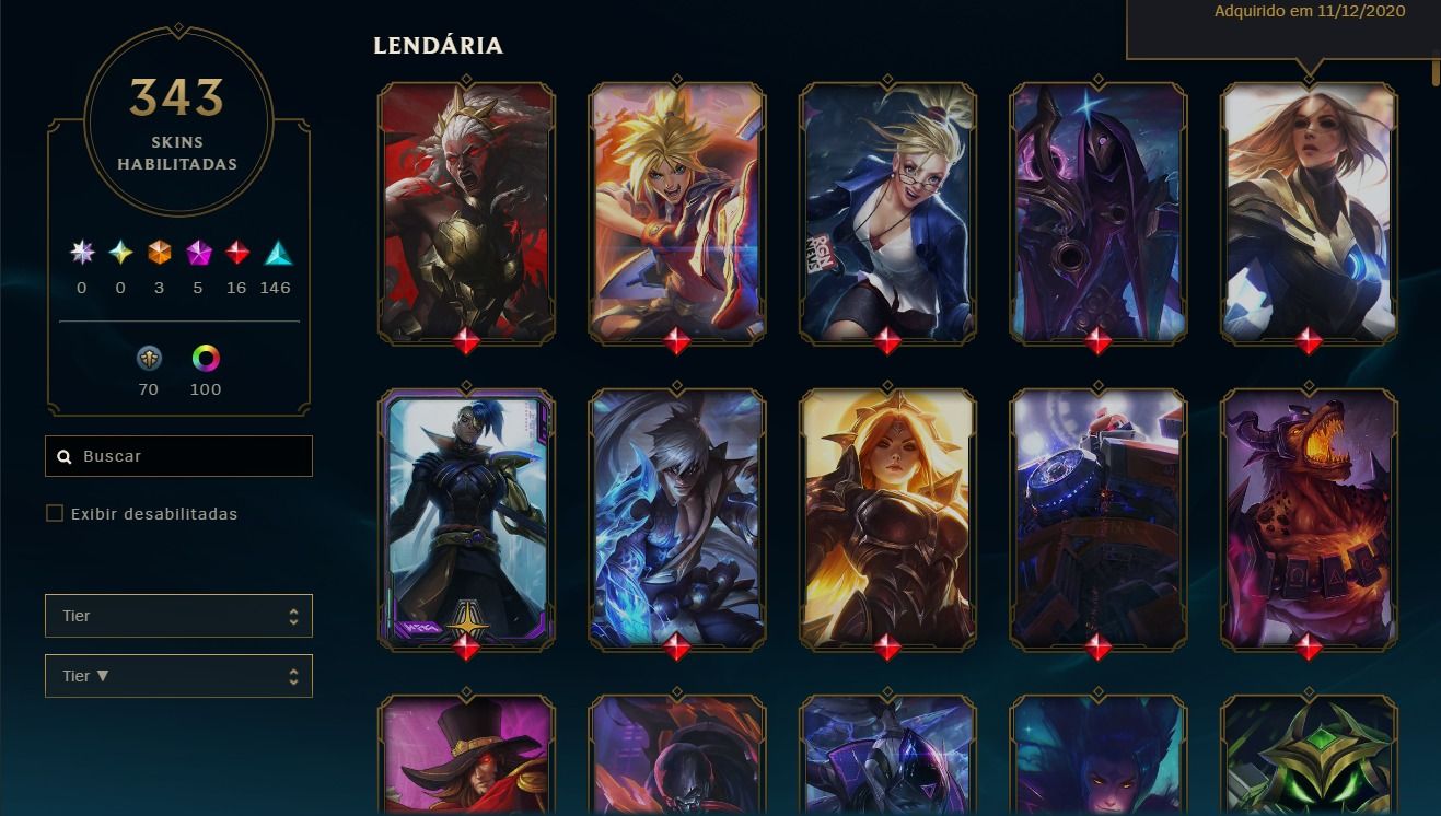 Conta com 4 skin primatica e 3 ultimate