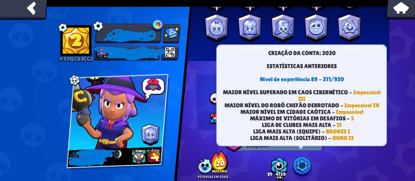 CONTA BRAWL STARS (DESDE 2020) 18K+ TROFÉUS + SKINS RARAS