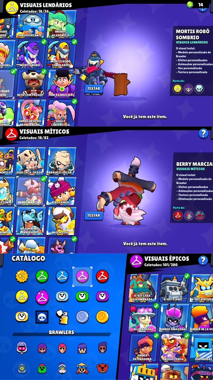 CONTA DE BRAWL STARS 72K DE TROFEUS | 107 BRAWLERS varias skins