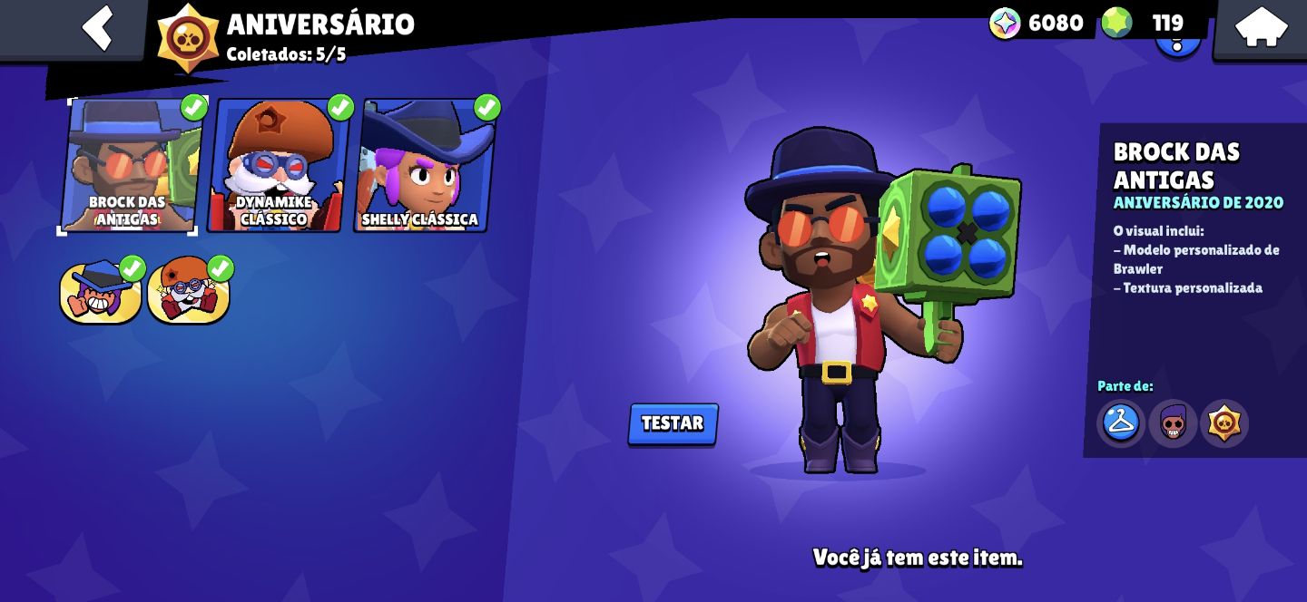 Conta de brawl stars com 28k de troféus e muitas skins raras.