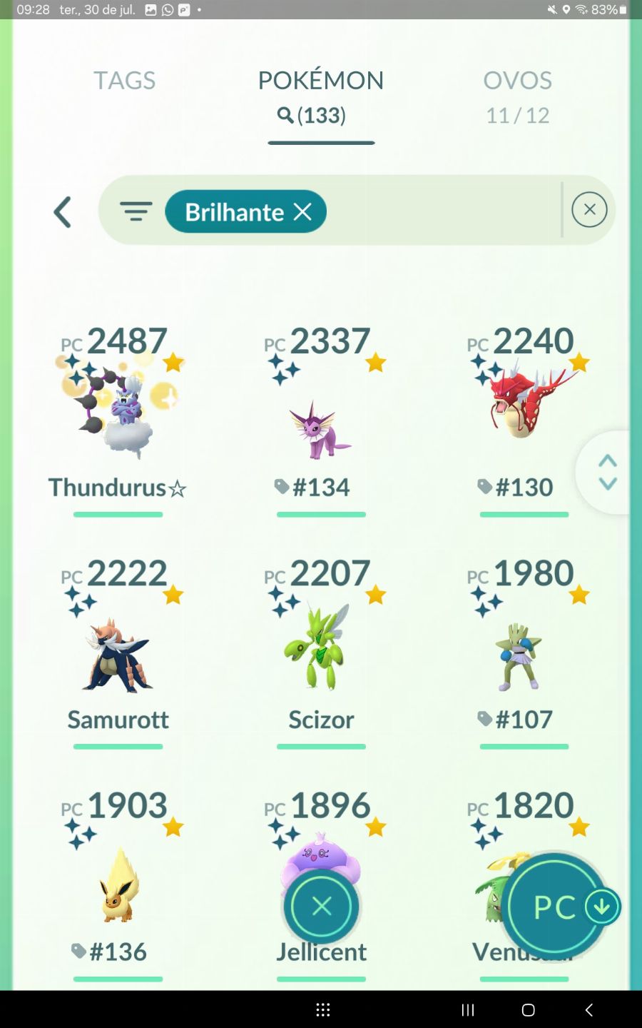Conta de pokemon go de 2016