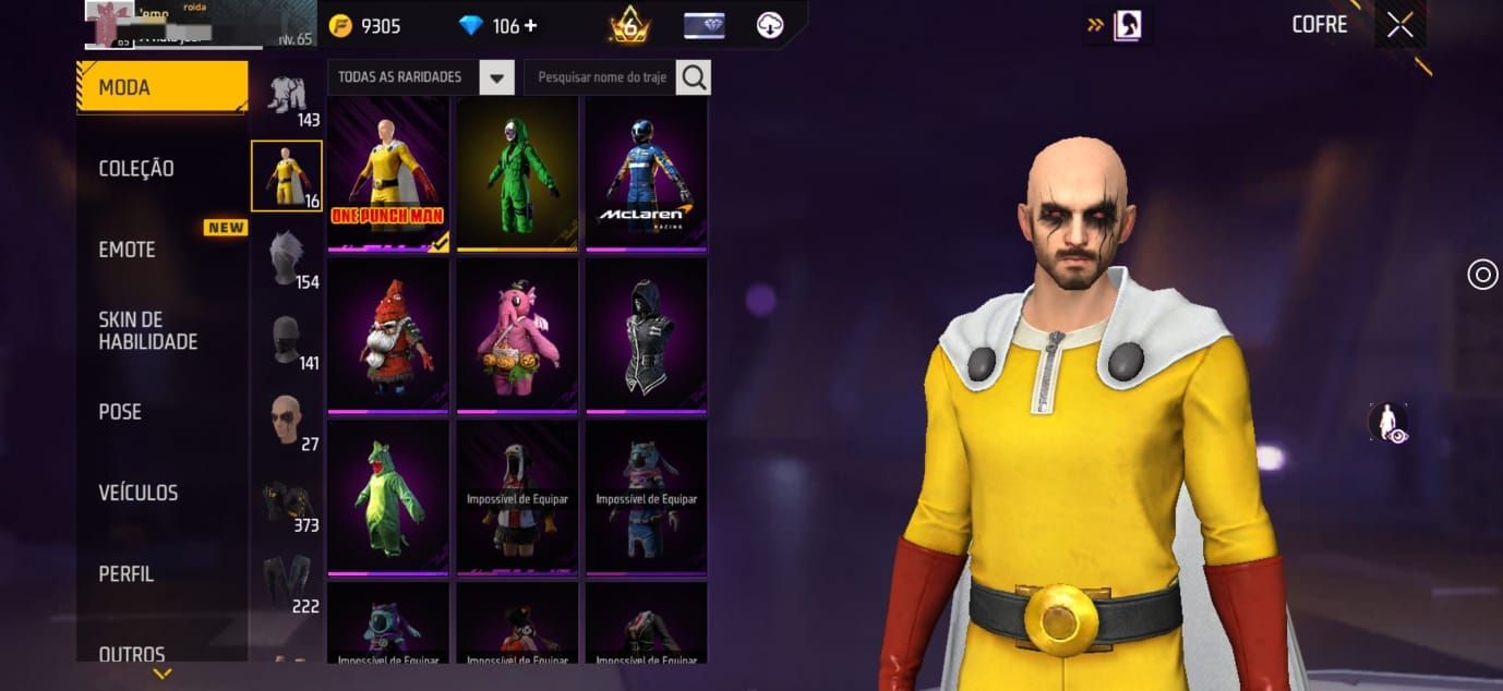 CONTA FREE FIRE GEMADA, PRIME 6, ID 8 DIGITOS RARÍSSIMA!!