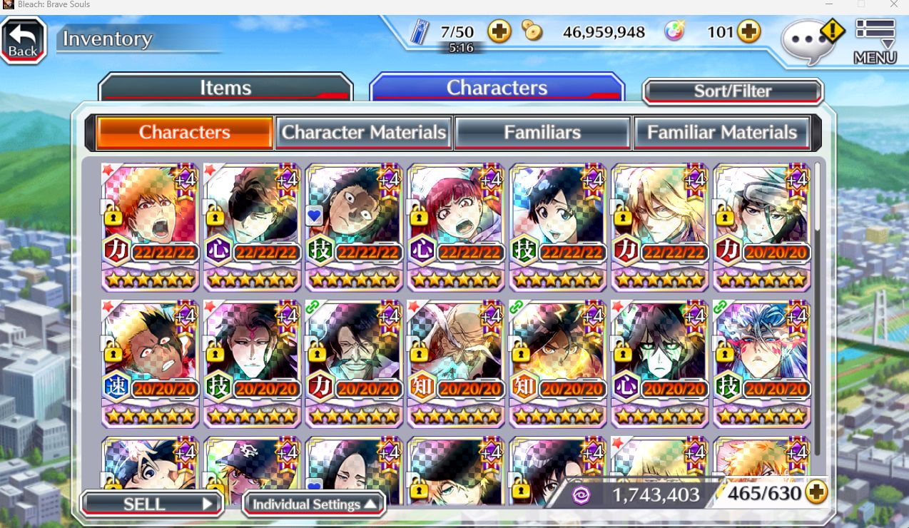 Conta Bleach Brave souls Focada em Guild Quest