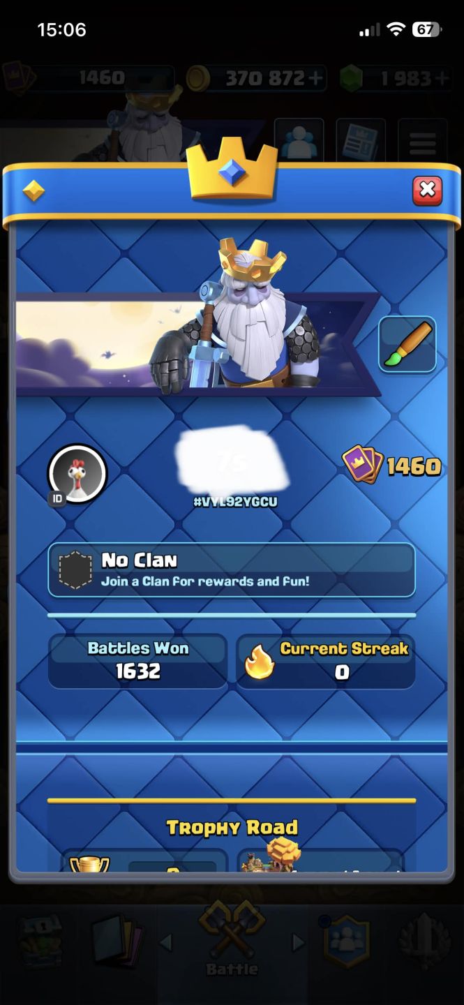 CONTA CLASH ROYALE GEMADA 14000 TROFEUS GRAND CHAMPION