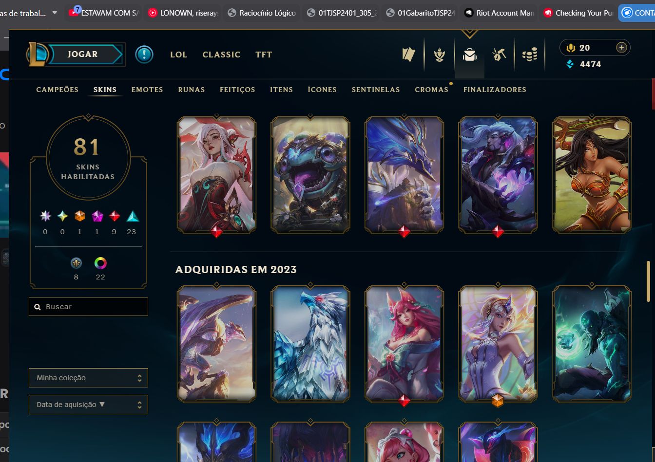 CONTA VALORANT + LOL | COLEÇÃO DE SKINS | MAIS DE R$1.450 INVESTIDOS