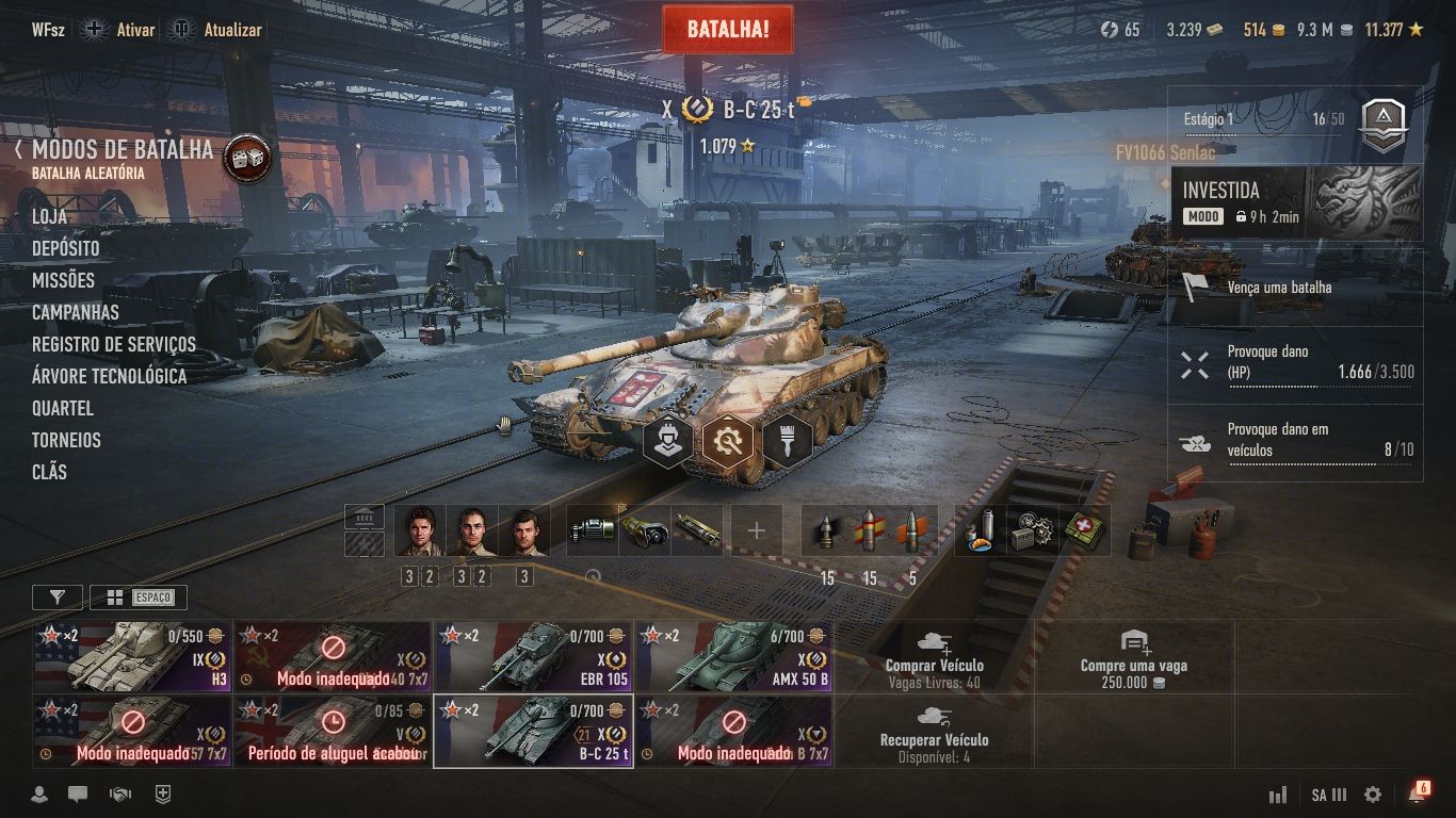 CONTA WORLD OF TANKS FRANÇA UPADA