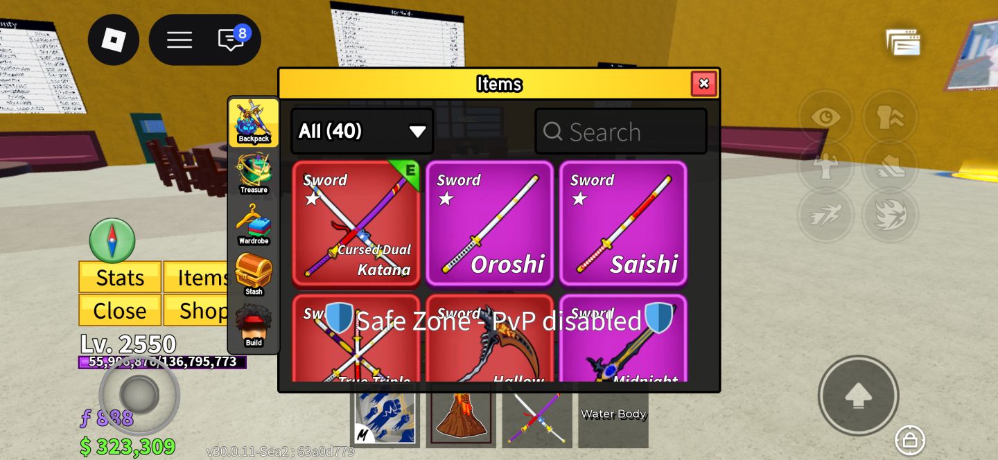 Conta de Roblox braba focada em mm2 e Blox Fruits