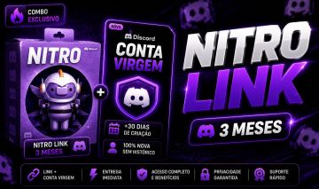 Discord Nitro 3 Meses + Conta +30 Dias | Menor Preço