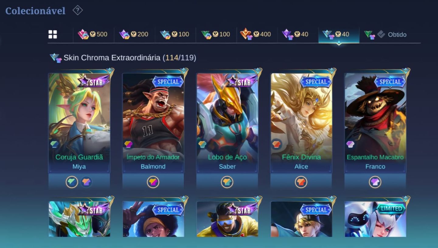 Conta mobile legends 954 SKINS! COLECIONADOR MUNDIAL! Herói e Emblema!!