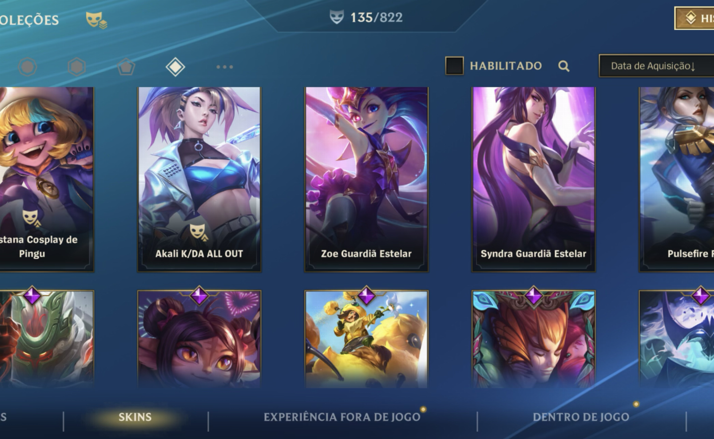 Conta wild rift nível 173 com todos os dados
