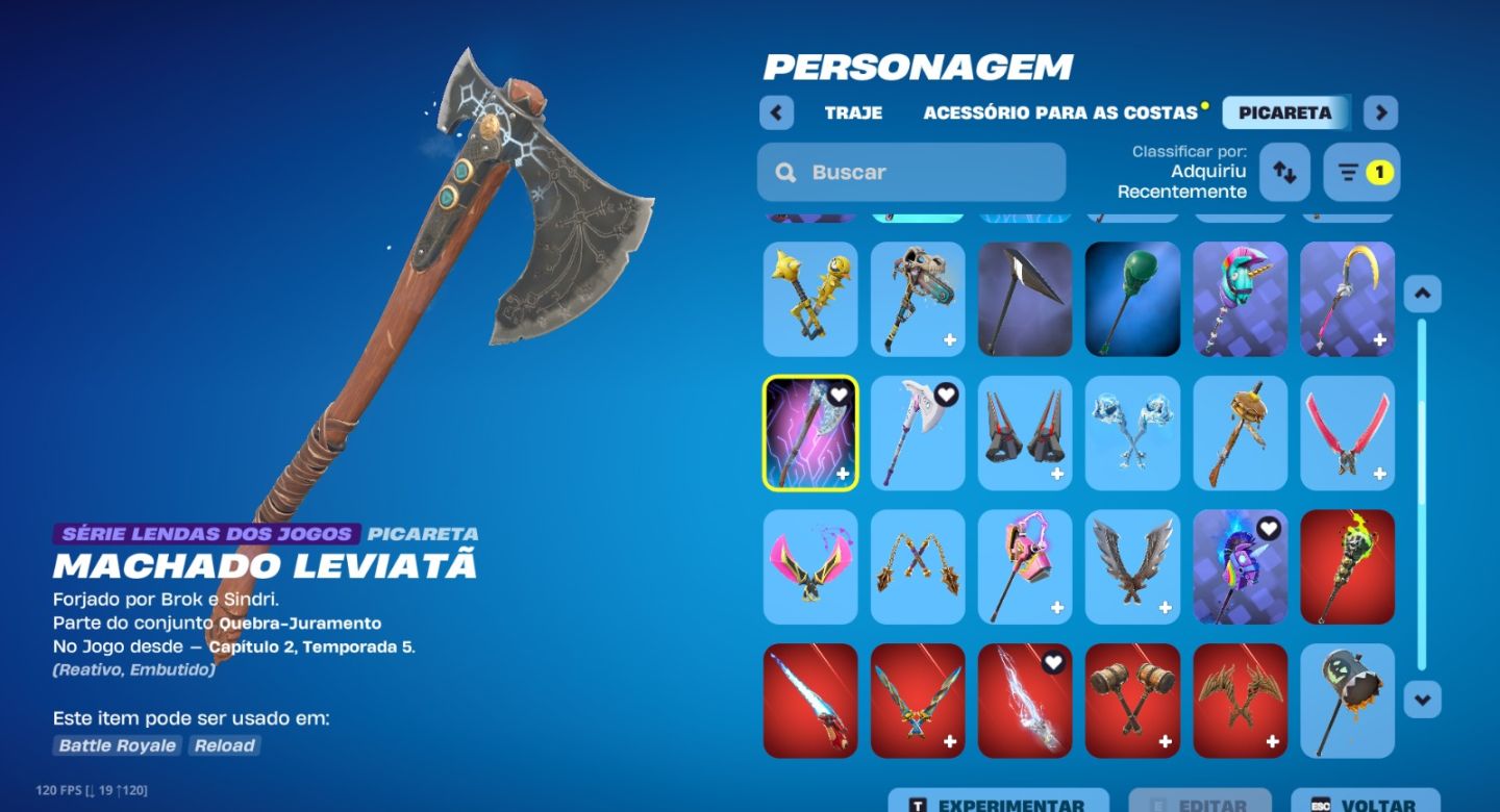CONTA FORTNITE COM ITENS RAROS (MACHADO LEVIATHAN, TONY STARK E ETC)