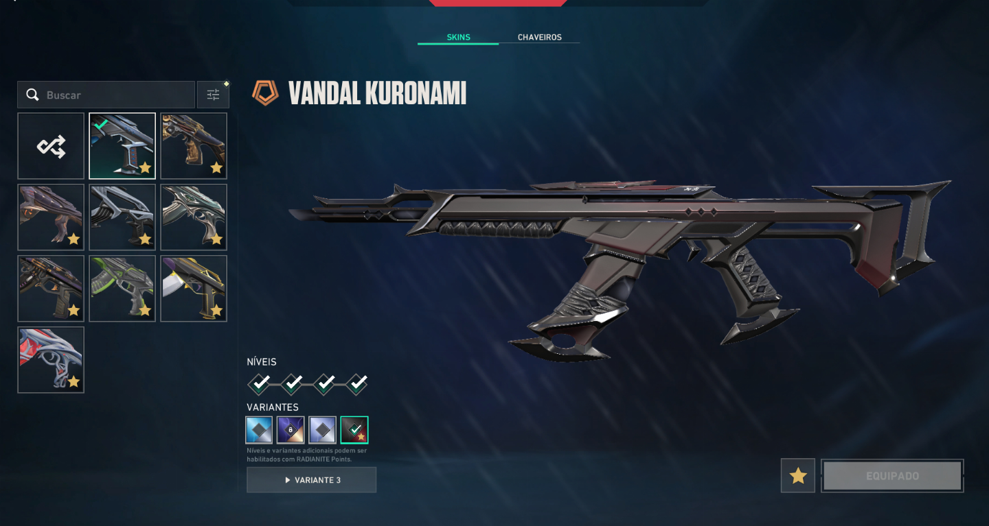 Conta valorant com skins de loja para quase todas as armas, ascendente.