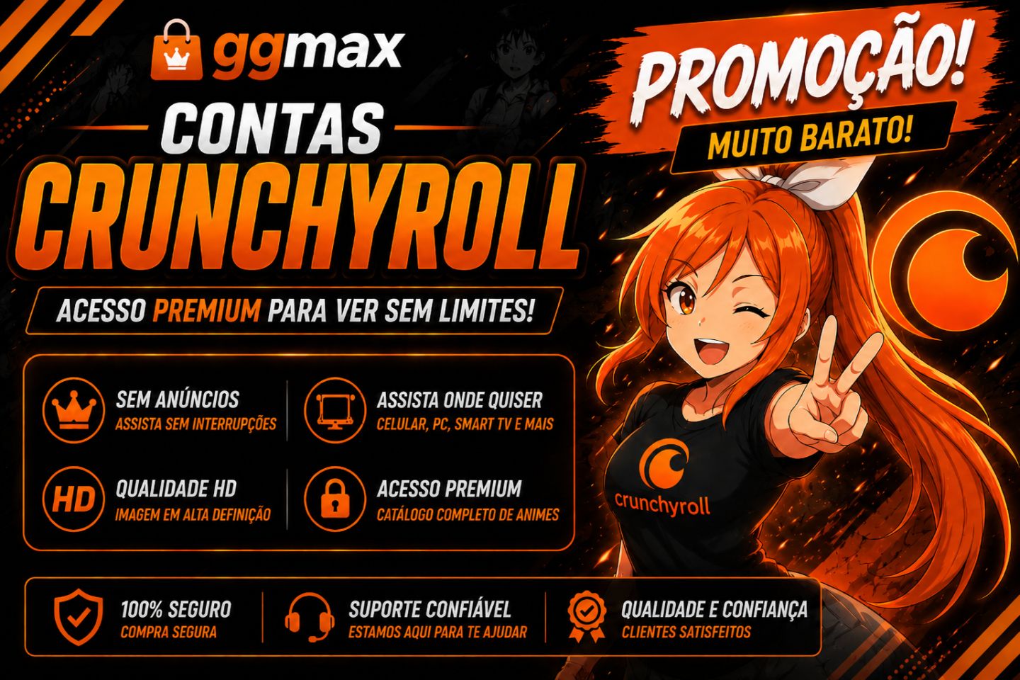 CONTA CRUNCHYROLL PREMIUM PROMOÇÃO IMPERDÍVEL!