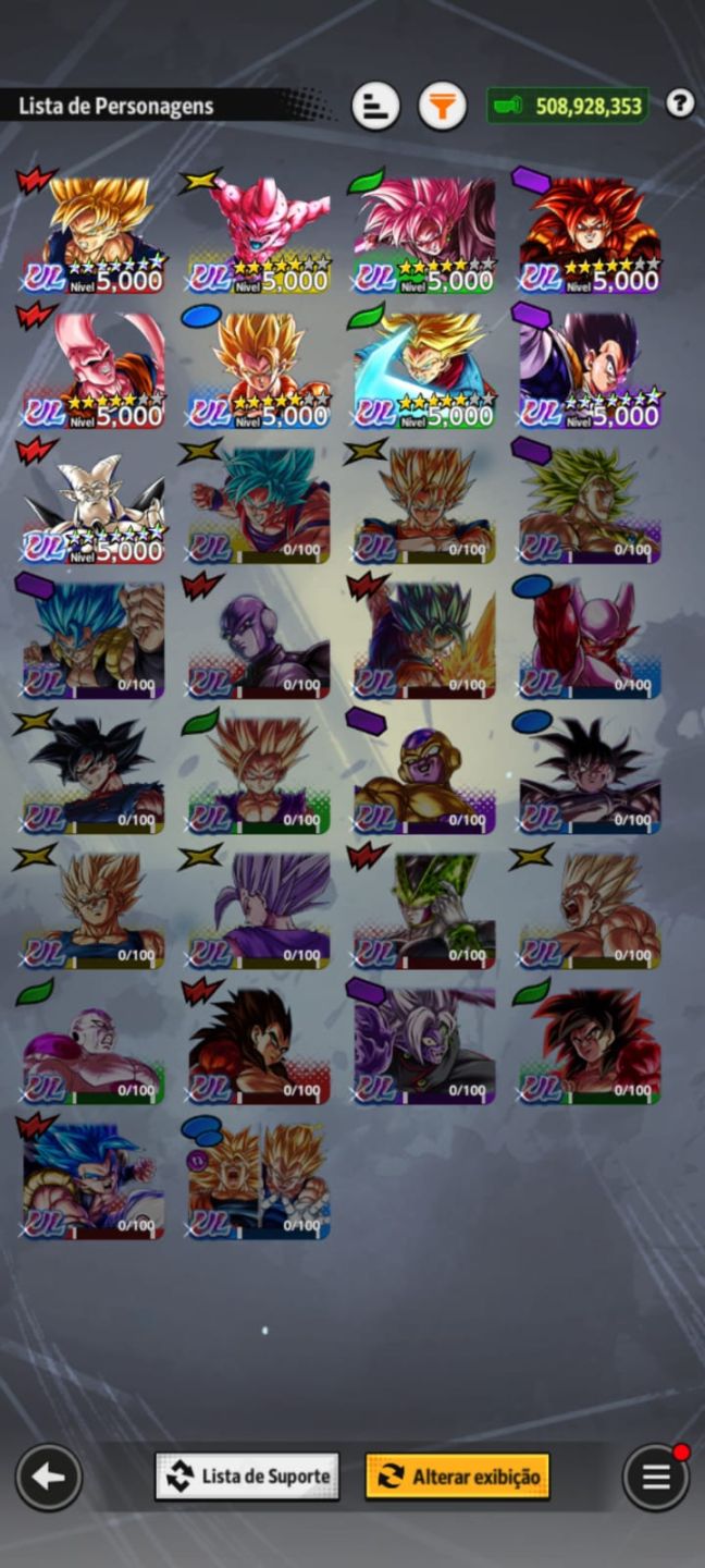 CONTA DE DRAGON BALL LEGENDS COM VARIOS ULTRAS E LF META