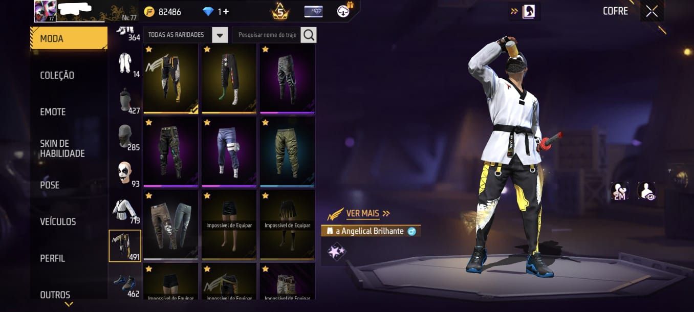 CONTA FREE FIRE SUPER COMPLETA - FULL MANDELA - 27 PASSES ANTIGOS
