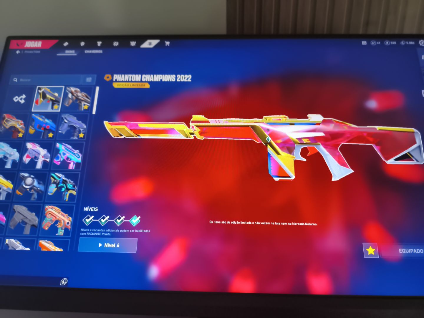 Conta top com banner Champions 2021 e quase 5k gastos
