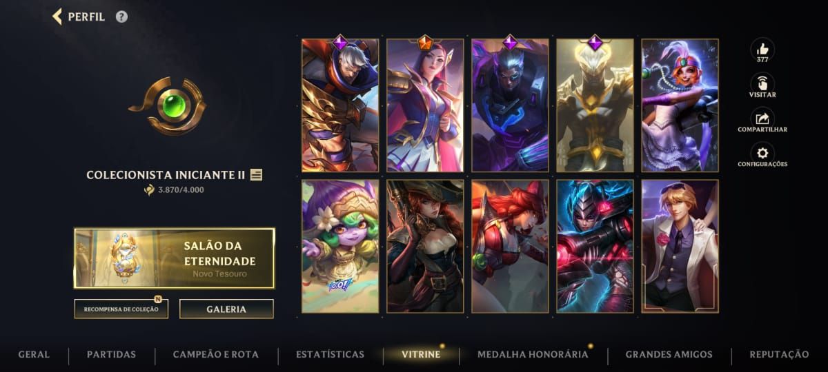 Conta wild Rift GM bastante Champs, e algumas skin vou mostrar abaixo