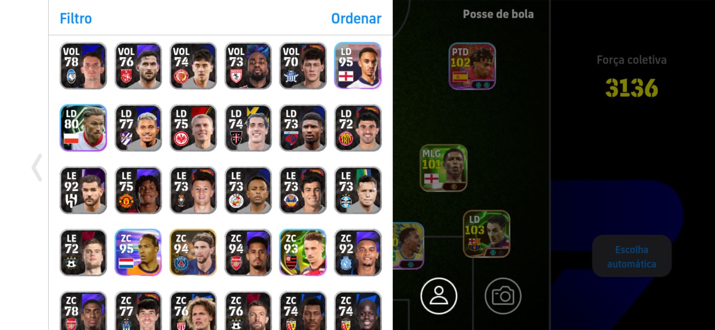 CONTA EFOOTBALL | KONAMI ID | YAMAL 102 + AGUERO 103 + PEPE 105 | ELENCO TOP