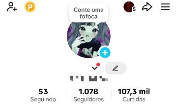 Conta TikTok 1 mil seguidores reais