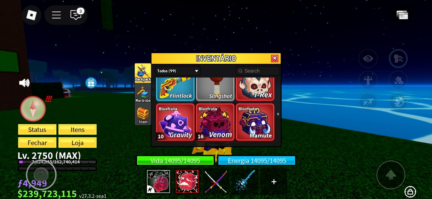 FRUTAS BLOX FRUITS E SKINS/MUTAÇÕES (não são contas)