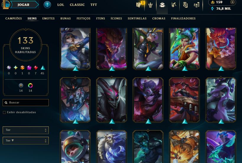 CONTA LOL LEVEL 219, COM 133 SKINS PRATA 1 FULL ACESSO E ENVIO RÁPIDO