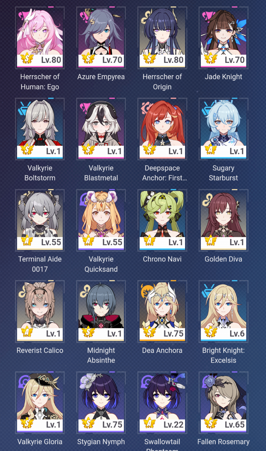 (HSR+HI3D) ASIA - HU TAO C1 + MONA C1 + TIGHNARI + BEIDOUC6+2.1K GEMAS+27 GIROS