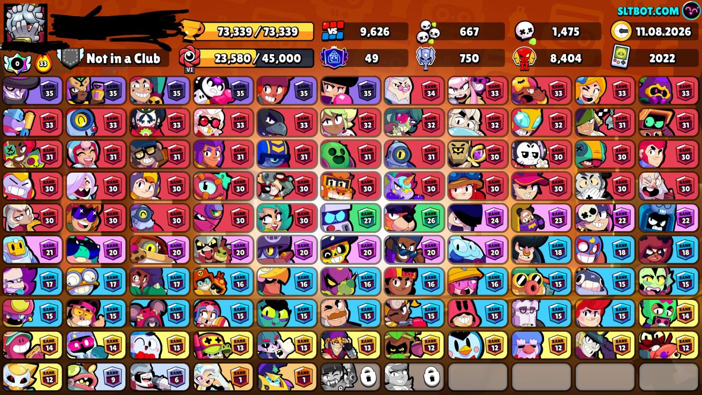 CONTA BRAWL STARS TOP 73K COM VÁRIAS SKINS LIMITADAS