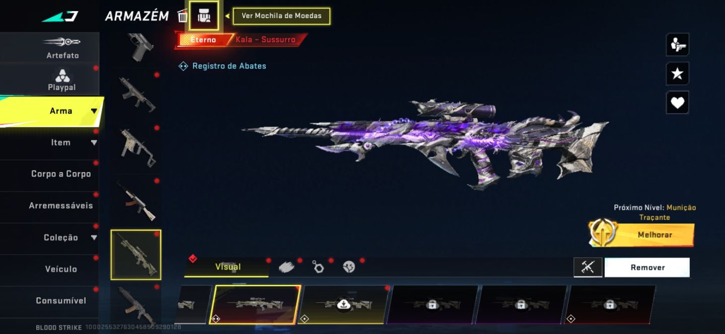 Conta de blood striker a venda com skin do Levi parceria e várias skins de armas