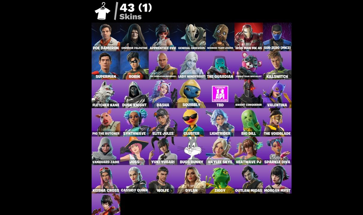 Conta Fortnite 43 SKINS/PERNA LONGA/ Emperor Palpatine/Wookie team leader