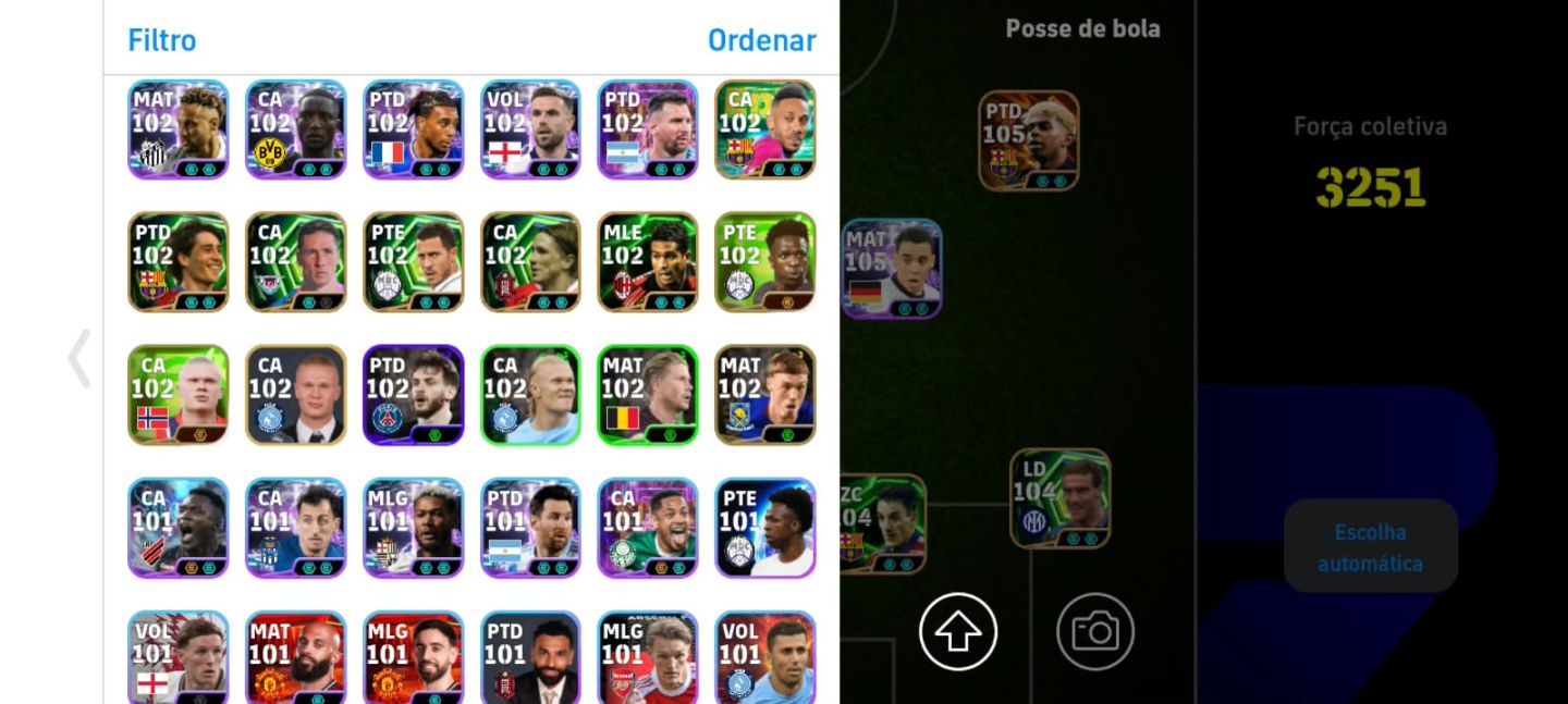 CONTA COM 3251 DE FORÇA + YAMAL 106 + BEST 109 + MALDINI 109