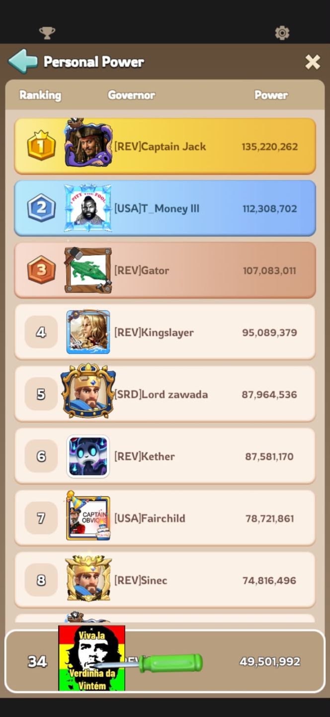 [REINO 2168] 49.6M de Poder | Conta Top 30 | Aliança Top 1 | 257K+ Gemas VIP 7