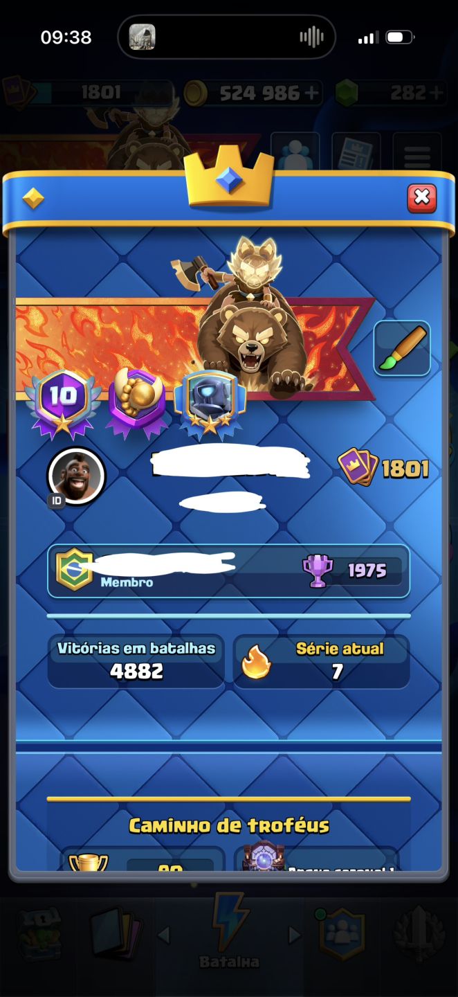 Conta Clash Royale 10 anos UPADA