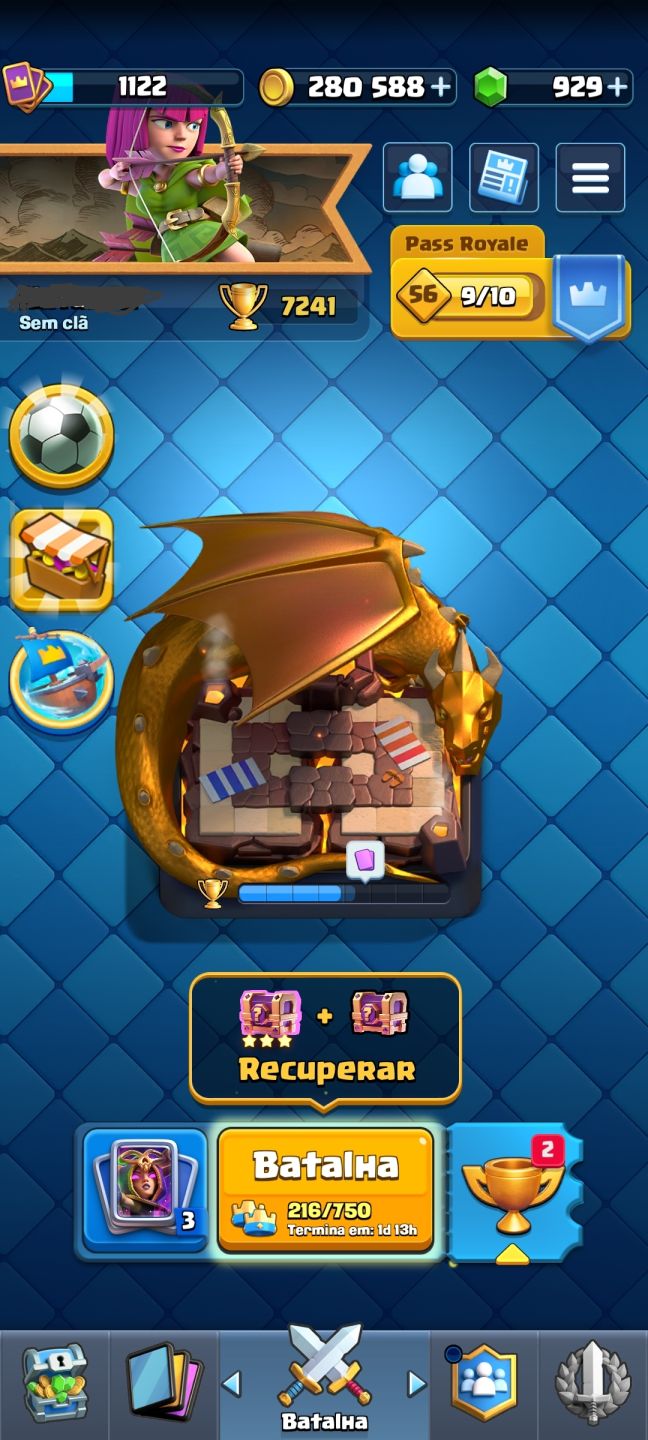CONTA CLASH ROYALE | BRUXA EVOLUÍDA LVL 14 | 7241 TROFÉUS | 929 GEMAS + 280.588$