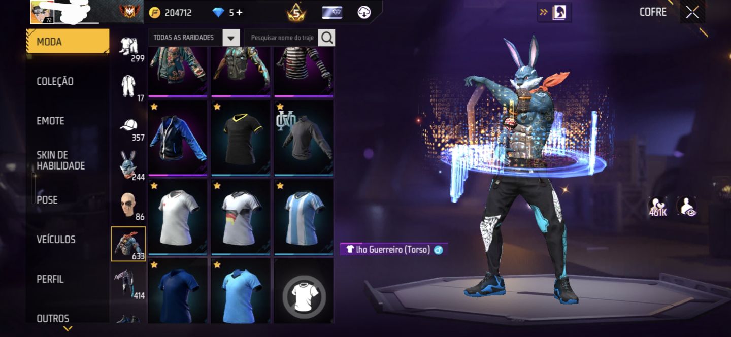 FREE FIRE PRIME 5 | 633 PEITORAIS | 414 CALÇAS | MUITO COISA RARA NA CONTA
