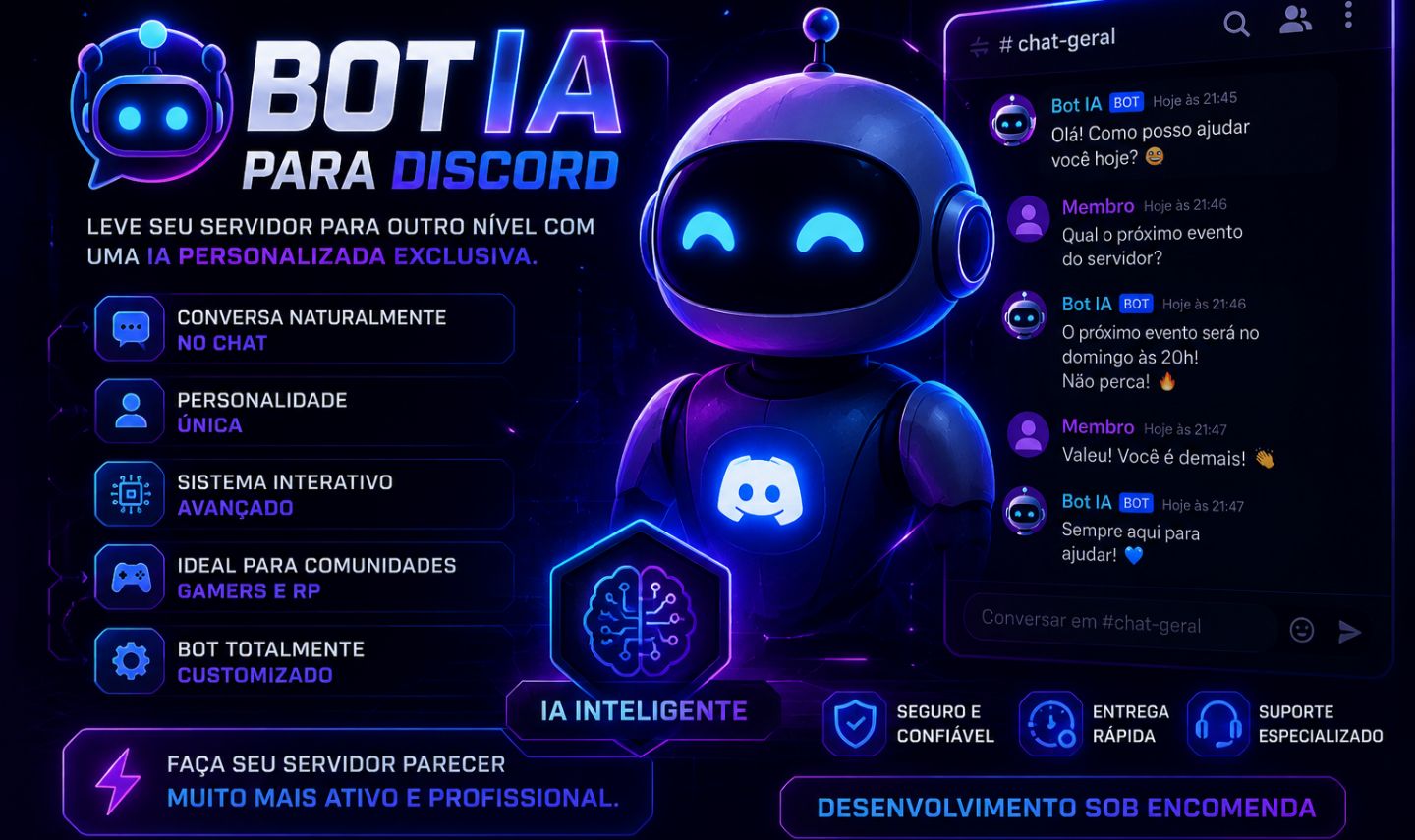 Bot IA para Discord que Interage Igual Pessoa Real