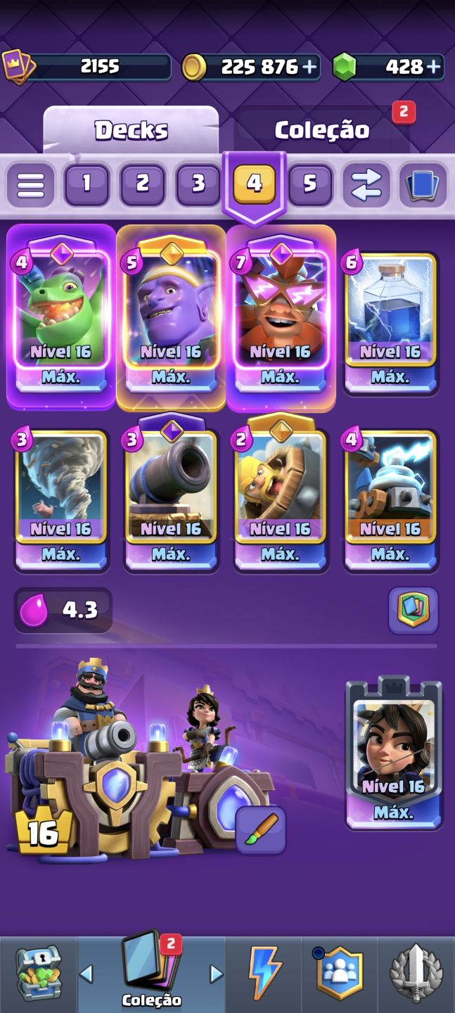 Conta de Clash Royale profissional e competitivo.