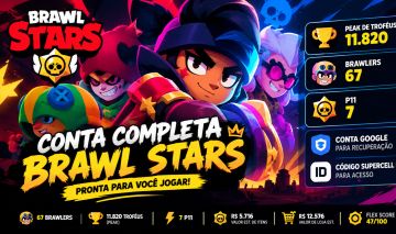 CONTA BRAWL STARS | 67 BRAWLERS | 11.8K TROFÉUS | 7 P11