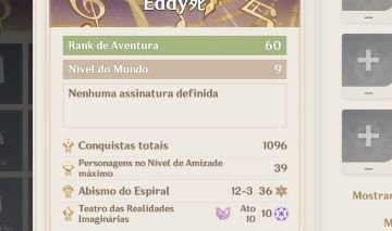 Vendendo Conta Genshin Impact (Ar 60/22 personagens T5/17 armas T5)