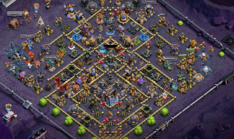 Clash of Clans CV18 muito bem upado - skins raras de heróis TKG