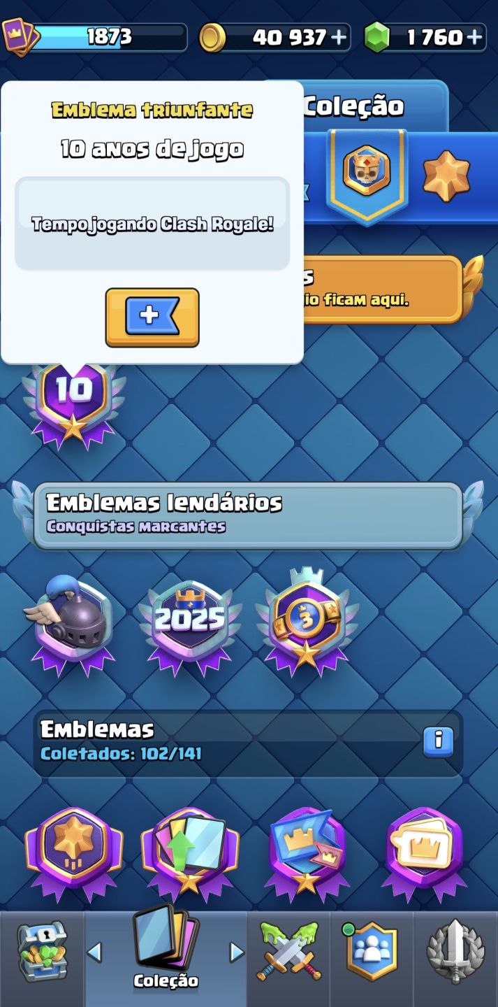 Conta Clash Royale 10 Anos 14k Trofeus (32 Cartas Nv 16, 23 Evos) + CoC 13 etc.