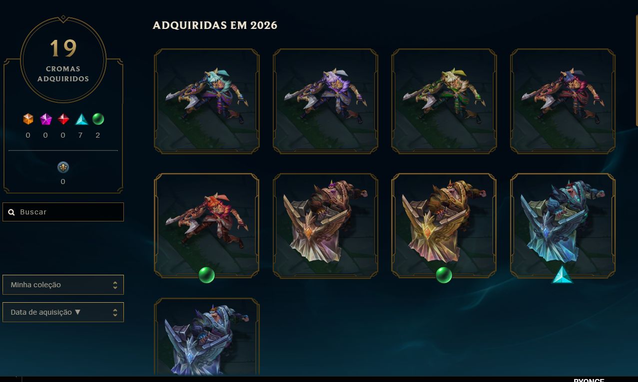 Conta LoL Diamante 3 - 01 PDL - 101 SKINS