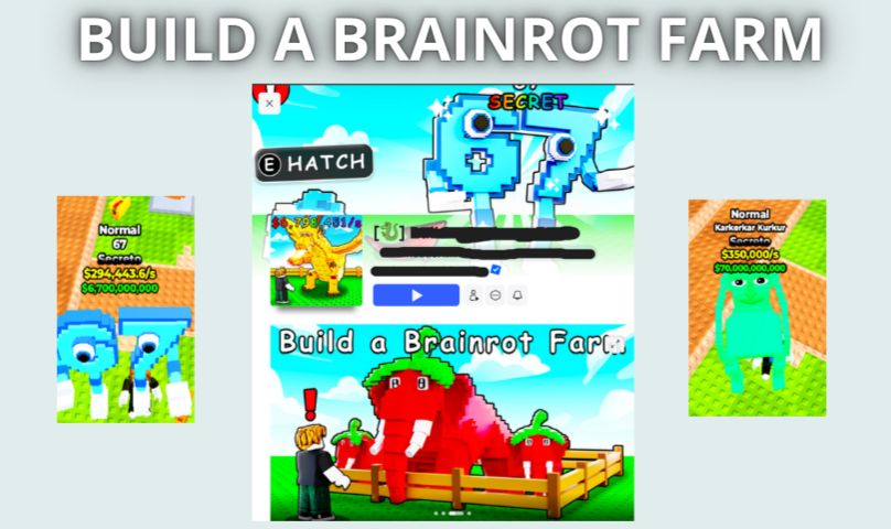 Build a Brainrot Farm - ROBLOX - MELHORES BRAINROTS - [PROMOÇÃO]