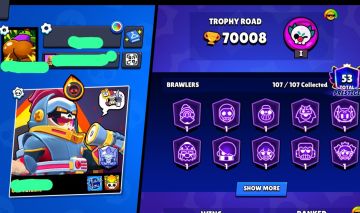 Conta Brawl Stars 2018 COM STAR SHELLY, 70000+ TROFEUS E 53 BRAWLERS PRESTIGE 1