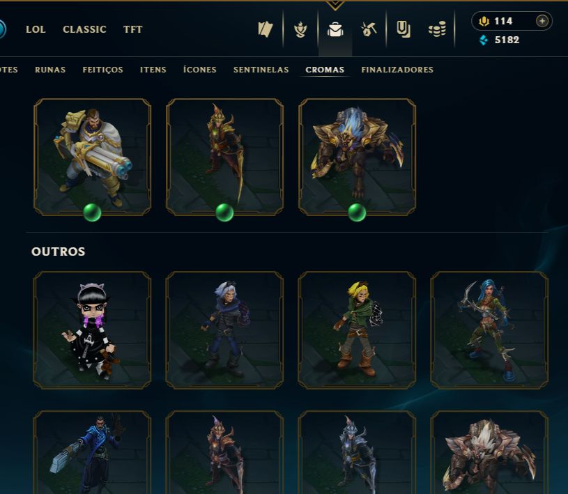 SKIN SHACORINGA + [ QUASE 130 SKINS HABILITADAS ] + 10 SKINS VITORIOSAS RARAS!!!