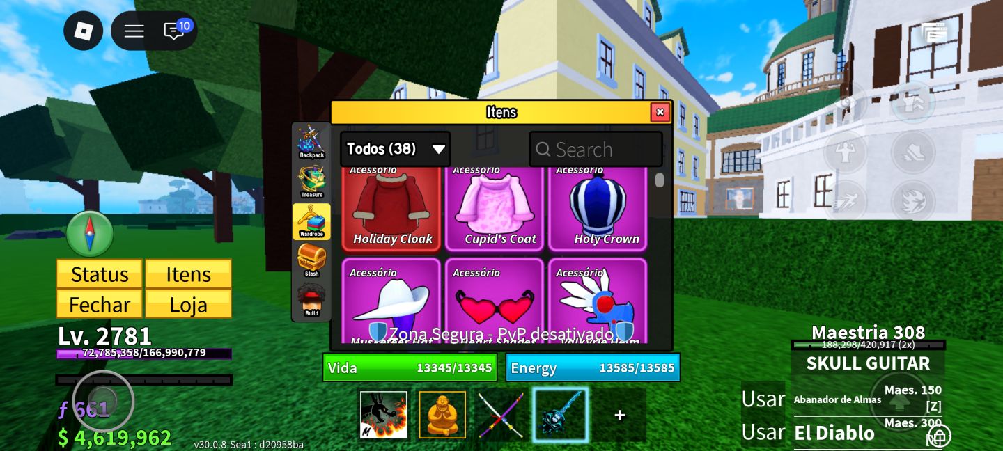 CONTA ROBLOX FOCADA EM BLOX FRUITS E SKINS + ROBUX