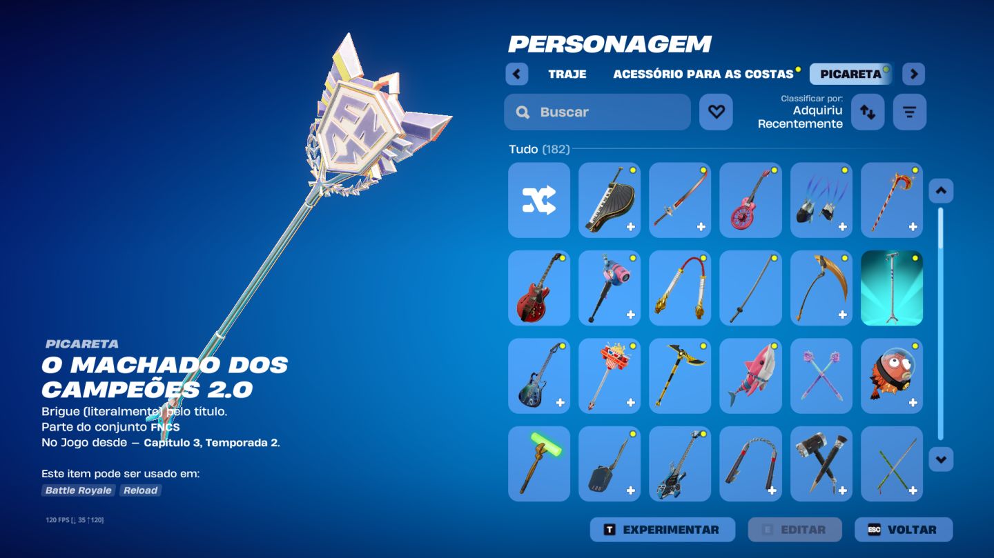 DIECE PRETA + CARROS BRANCOS + TITULOS GC/SSL + 160 SKINS FORTNITE