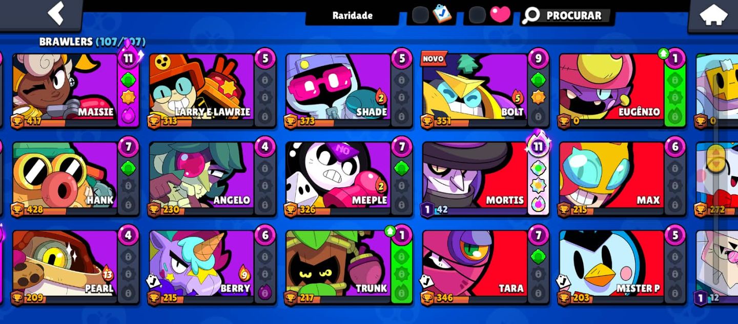 BRAWL STARS FULL 107/107 BRAWLERS + 52K TROFÉUS