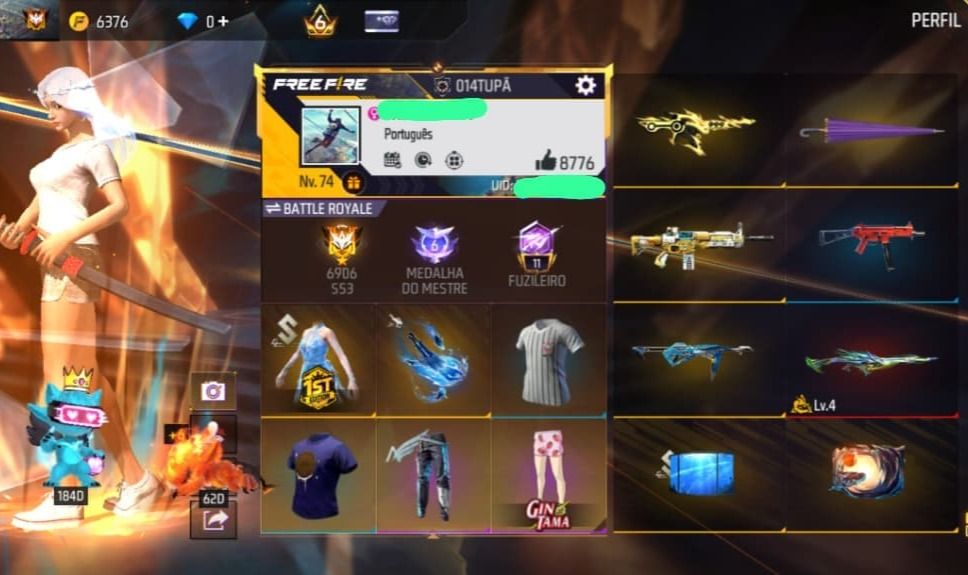 Conta Free Fire Gemada - PRIME 6 - NVL74